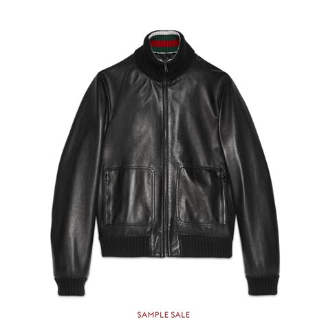 gucci jas herenn|gucci leather bomber jacket.